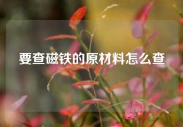 要查磁鐵的原材料怎么查