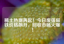 稀土熱潮再起！今日廢強(qiáng)磁鐵價格飆升，回收市場火爆！