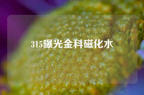 315曝光金科磁化水