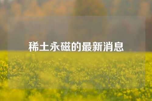 稀土永磁的最新消息