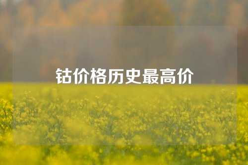 鈷價格歷史最高價