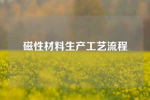 磁性材料生產(chǎn)工藝流程