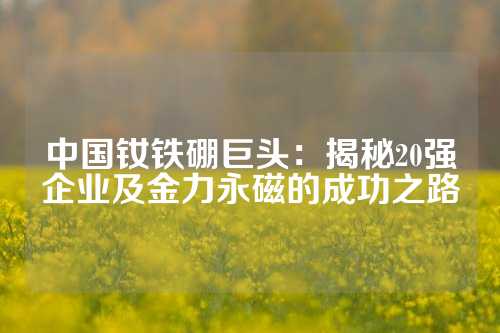 中國釹鐵硼巨頭：揭秘20強企業及金力永磁的成功之路