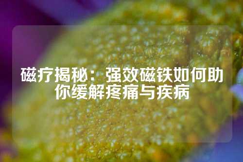 磁療揭秘：強效磁鐵如何助你緩解疼痛與疾病