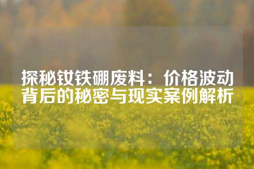 探秘釹鐵硼廢料：價格波動背后的秘密與現實案例解析