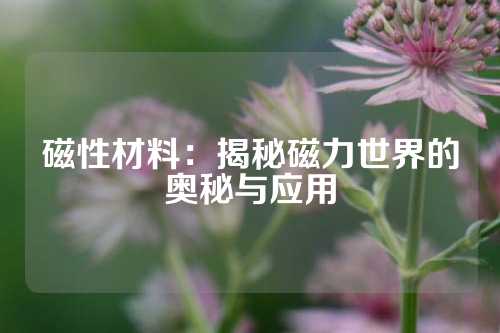 磁性材料：揭秘磁力世界的奧秘與應用