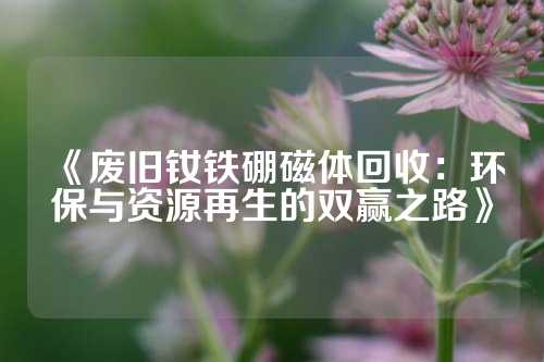 《廢舊釹鐵硼磁體回收：環保與資源再生的雙贏之路》