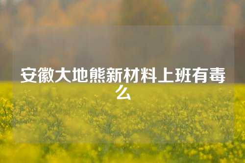 安徽大地熊新材料上班有毒么