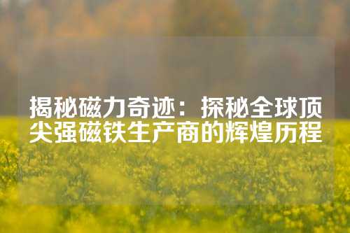 揭秘磁力奇跡：探秘全球頂尖強磁鐵生產商的輝煌歷程