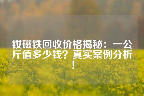 釹磁鐵回收價格揭秘：一公斤值多少錢？真實案例分析！