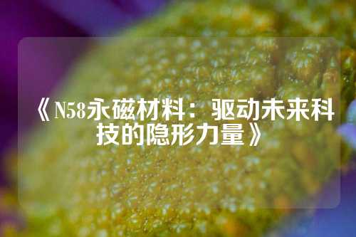 《N58永磁材料：驅(qū)動(dòng)未來科技的隱形力量》