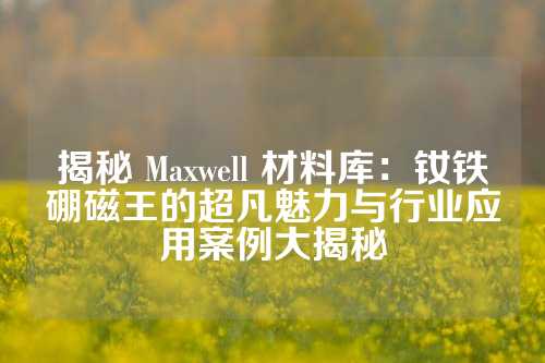 揭秘 Maxwell 材料庫：釹鐵硼磁王的超凡魅力與行業(yè)應用案例大揭秘